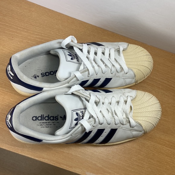 Adidas Superstar 2 Shell Toe Sneakers Navy Blue Stripes Men’s Size 7.5 - Picture 7 of 13